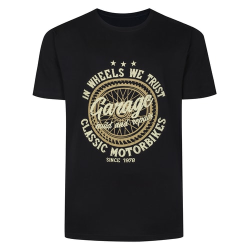 Bigdude In Wheels We Trust Print T-Shirt Schwarz