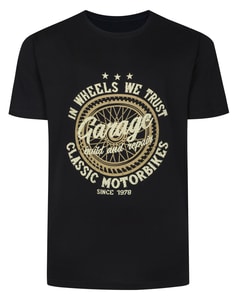 Bigdude In Wheels We Trust Print T-Shirt Schwarz