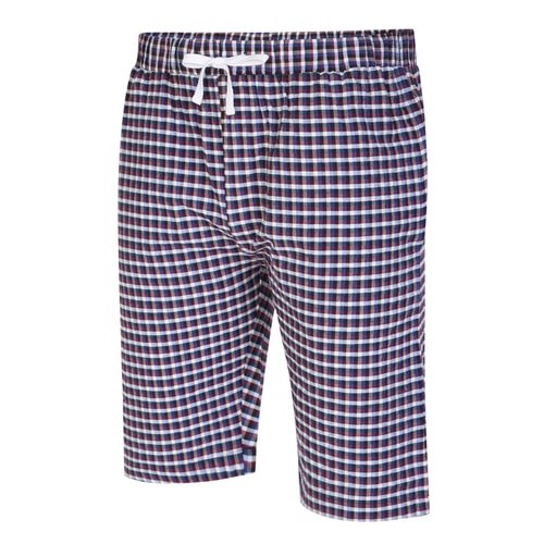 Bigdude Pyjama-Shorts mit modernem Karomuster in Rot/Blau