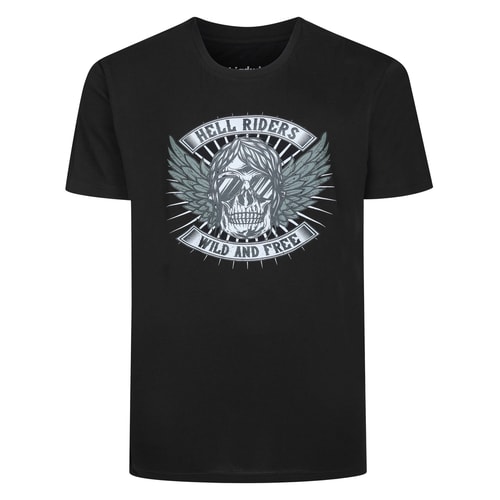 Bigdude Hell Riders Print T-Shirt Schwarz
