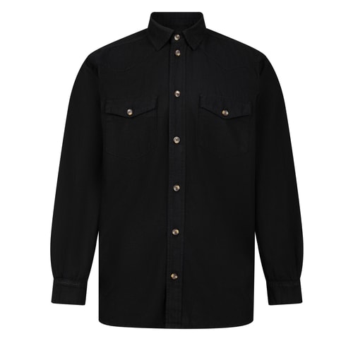 Bigdude Jeanshemd Schwarz
