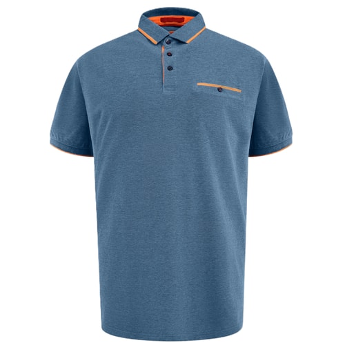 D555 Harvey 3 Piqué-Jacquard-Polohemd, Türkis