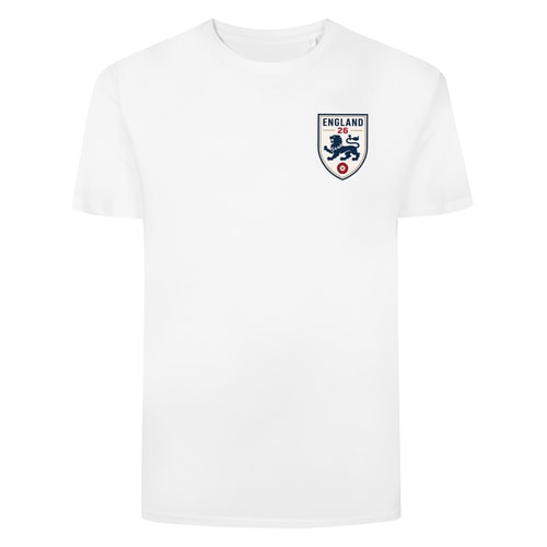 Bigdude England Fußball-T-Shirt mit Aufdruck, weiß