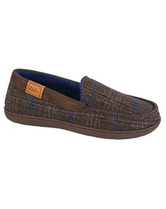 Zedzzz NEVILLE Tweed-Hausschuhe im Mokassin-Stil, Braun
