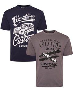 KAM Luftfahrt/Zoll T-Shirt im Doppelpack Navy/Schiefer