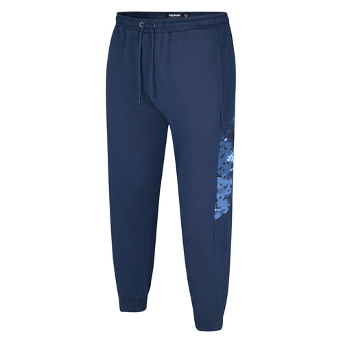 Bigdude Camo Jogginghose mit seitlichen Einsätzen, Marineblau/Blau-Camo