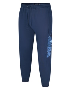 Bigdude Camo Jogginghose mit seitlichen Einsätzen, Marineblau/Blau-Camo