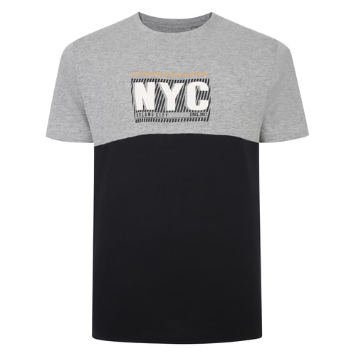Bigdude NYC Print Cut & Sew T-Shirt Grau