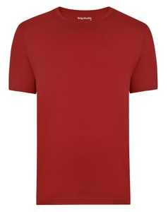 Bigdude Plain Rundhals T-Shirt Mohnrot