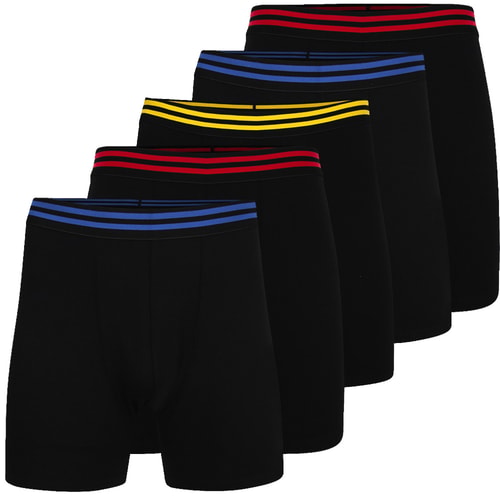 Bigdude 5er Pack Boxershorts Schwarz