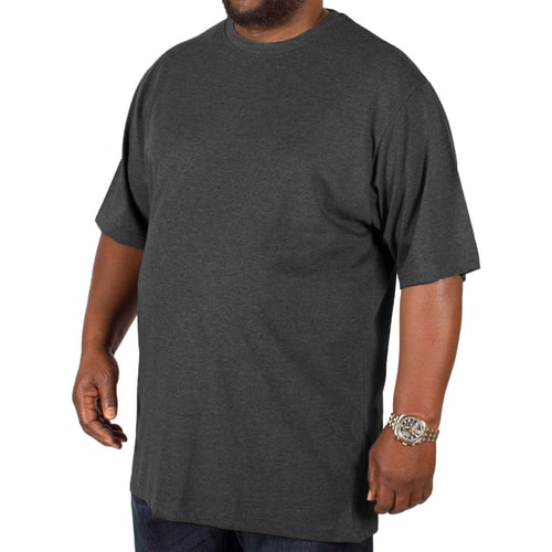 Bigdude T-Shirt mit Rundhalsausschnitt Anthrazit Tall Fit