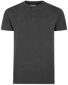 Bigdude T-Shirt mit Knopfleiste Anthrazit 