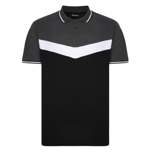 Bigdude Chevron Poloshirt Schwarz/Grau