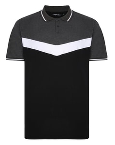 Bigdude Chevron Poloshirt Schwarz/Grau