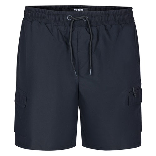Bigdude Tech Cargo Shorts mit vollständig elastischem Bund, Schwarz