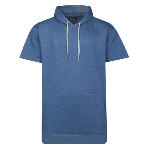 Bigdude Kurzarm-Hoodie, Dunkelblau meliert
