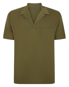 Bigdude – Poloshirt mit entspanntem Kragen, Khaki