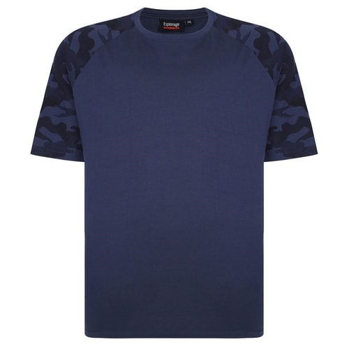 Spionage Camouflage Raglanärmel T-Shirt Marineblau