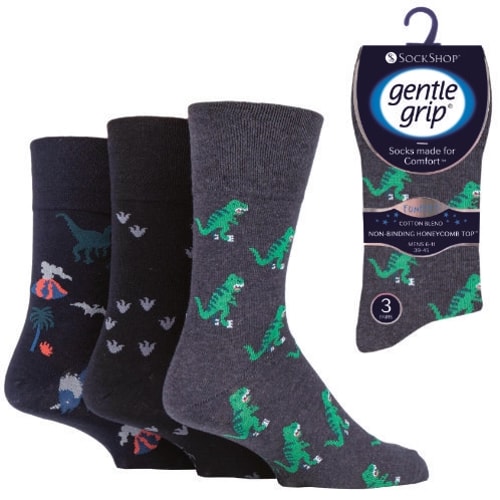Gentle Grip Fun Feet Dinosaurier Socken Blau