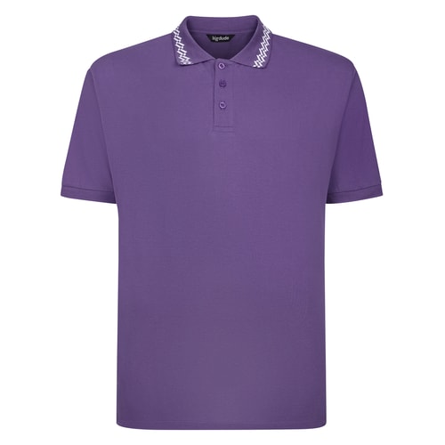 Bigdude Abstraktes Polo-Shirt Lila Tall