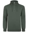 Kapuzenpullover mit halbem Reißverschluss, Salbeigrün