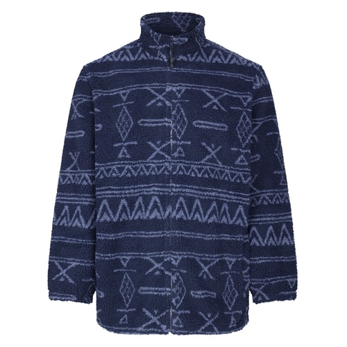 Bigdude Abstrakte Sherpa-Jacke Marineblau