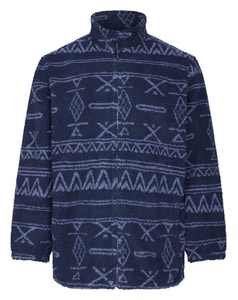 Bigdude Abstrakte Sherpa-Jacke Marineblau