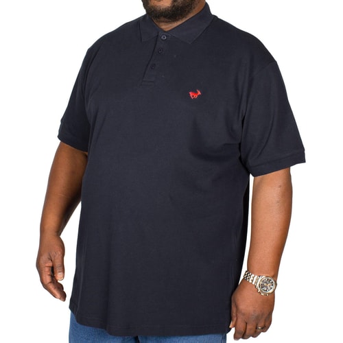 Bigdude – Poloshirt mit Stickerei, Marineblau, Größe Tall
