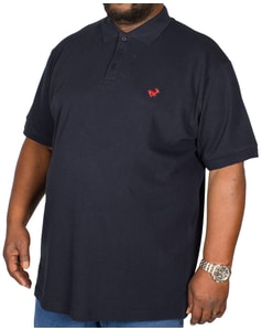 Bigdude – Poloshirt mit Stickerei, Marineblau, Größe Tall