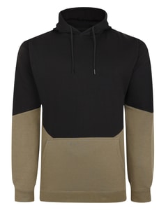 Bigdude Block Panel Hoody Schwarz/Khaki Tall