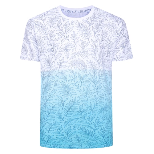 Bigdude Dip Dye AOP T-Shirt Blau Größe Tall