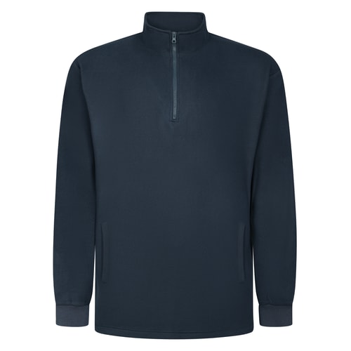 Bigdude Fleece-Pullover mit halbem Reißverschluss, Marineblau