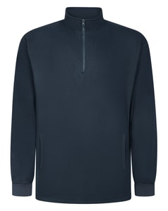 Bigdude Fleece-Pullover mit halbem Reißverschluss, Marineblau