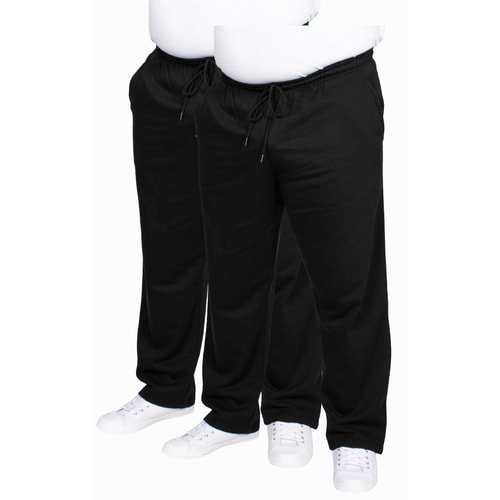 Bigdude – Jogginghosen mit offenem Saum, Doppelpack, Schwarz/Schwarz