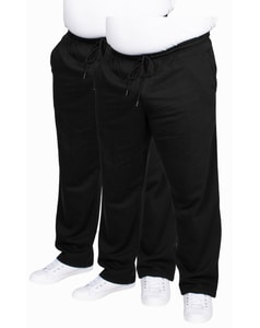 Bigdude – Jogginghosen mit offenem Saum, Doppelpack, Schwarz/Schwarz