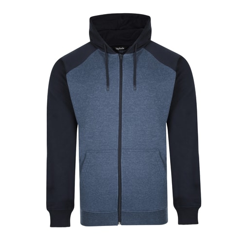 Bigdude Raglan Reißverschlussjacke Blau/Jeansblau