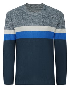 Bigdude Strickpullover mit Farbblock-Design, Marineblau