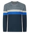 Strickpullover mit FarbblockDesign, Marineblau