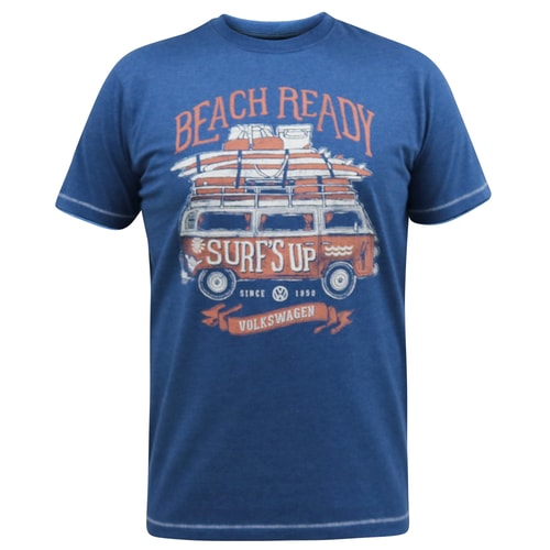 D555 Tavistock Offizielles T-Shirt mit VW-Surfs-Up-Print, Denim-Marl