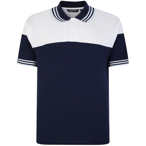 Bigdude Cut & Sew Piqué-Poloshirt Marineblau
