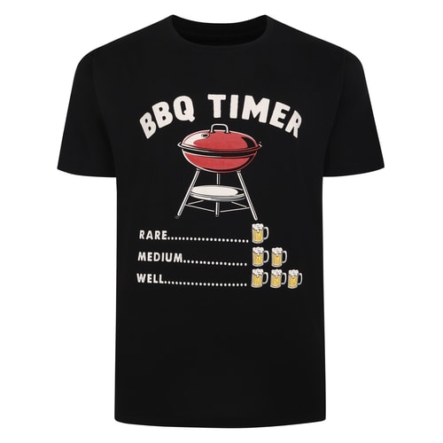 Bigdude T-Shirt mit BBQ-Timer-Aufdruck, Schwarz, Größe L