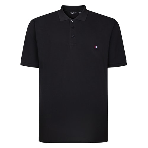 Bigdude Poloshirt mit gesticktem Logo, Schwarz, Größe L