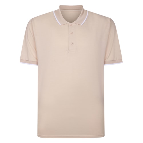 Bigdude Polohemd mit Farbverlauf, Beige meliert