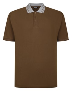 Bigdude kariertes Polohemd, braun/grau