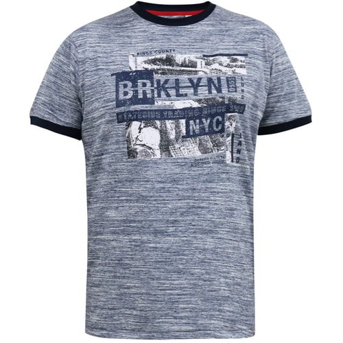 D555 Standford Brooklyn Bedrucktes T-Shirt Blau Reno