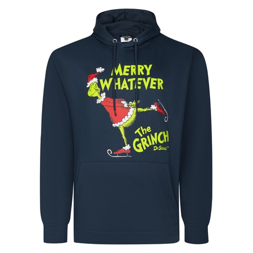 Bigdude Offiziell lizenzierter Weihnachts-Grinch-Hoodie, Marineblau