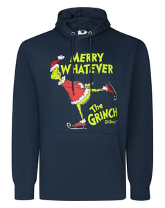Bigdude Offiziell lizenzierter Weihnachts-Grinch-Hoodie, Marineblau