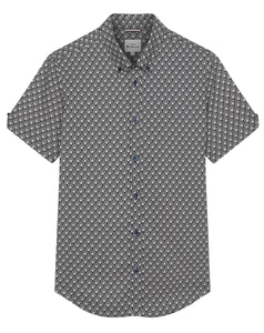 Ben Sherman – Hemd mit Block-Geo-Print, Tintenblau