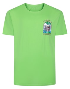 Bigdude Ocean Breeze T-Shirt mit kleinem Brustprint, limettengrün
