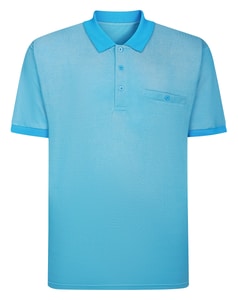 Bigdude Zweifarbiges Poloshirt Hellblau